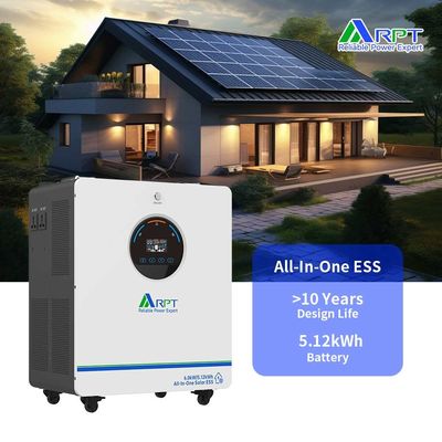 باتری RPT 6KW اینورتر خورشیدی 51.2V 100AH باتری لیتیوم LiFePO4 برای 6KW 5.12KWh همه در یک سیستم ذخیره انرژی خانگی